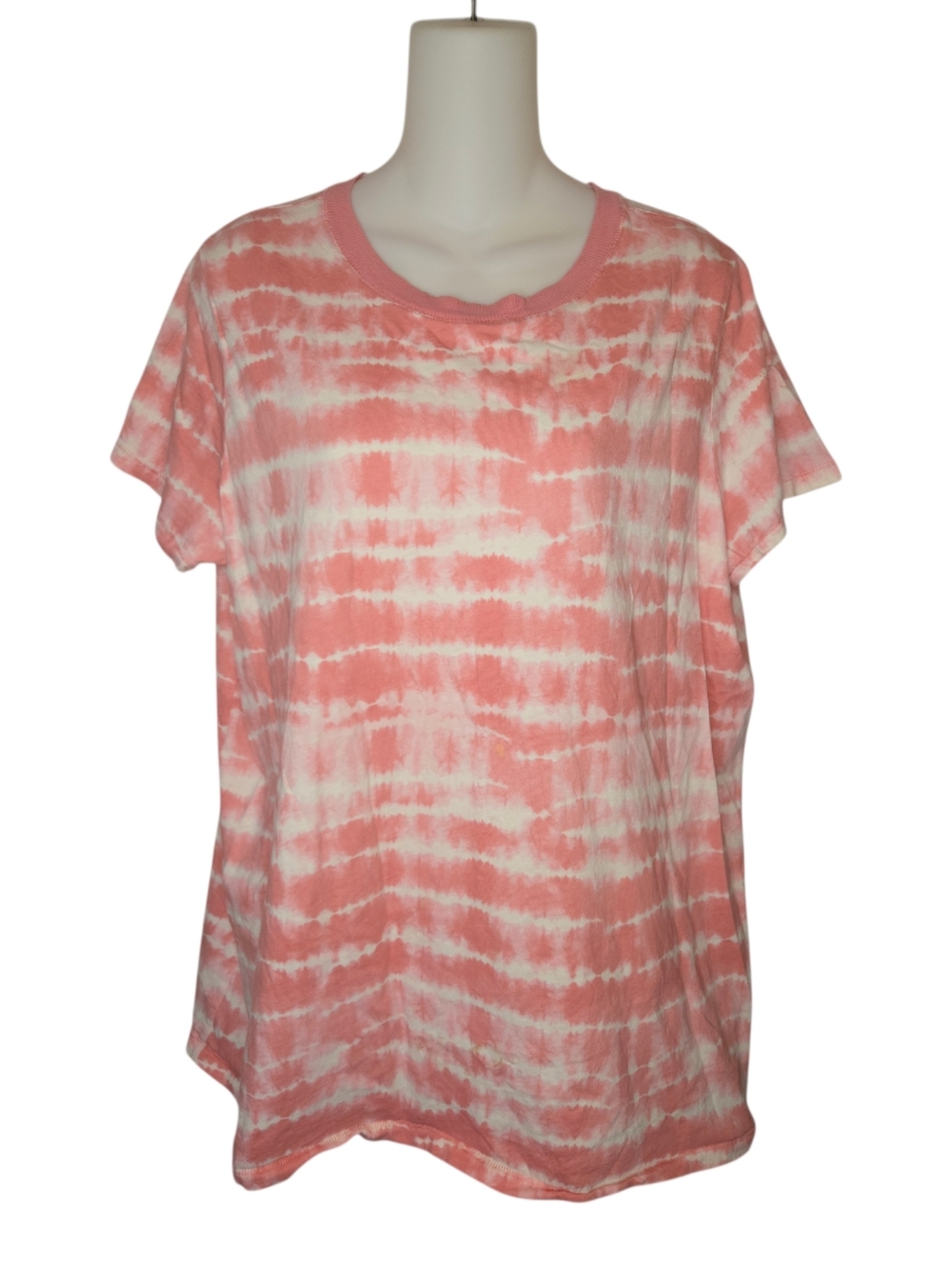 Torrid Heritage Jersey Tie-Dye Crew Neck Tee, Size 2 (2X), Striped Chateau Rose